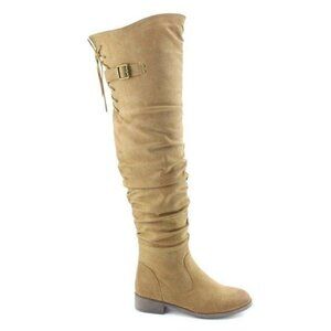 NATURE BREEZE - Camel Lace Up Olympia Boot